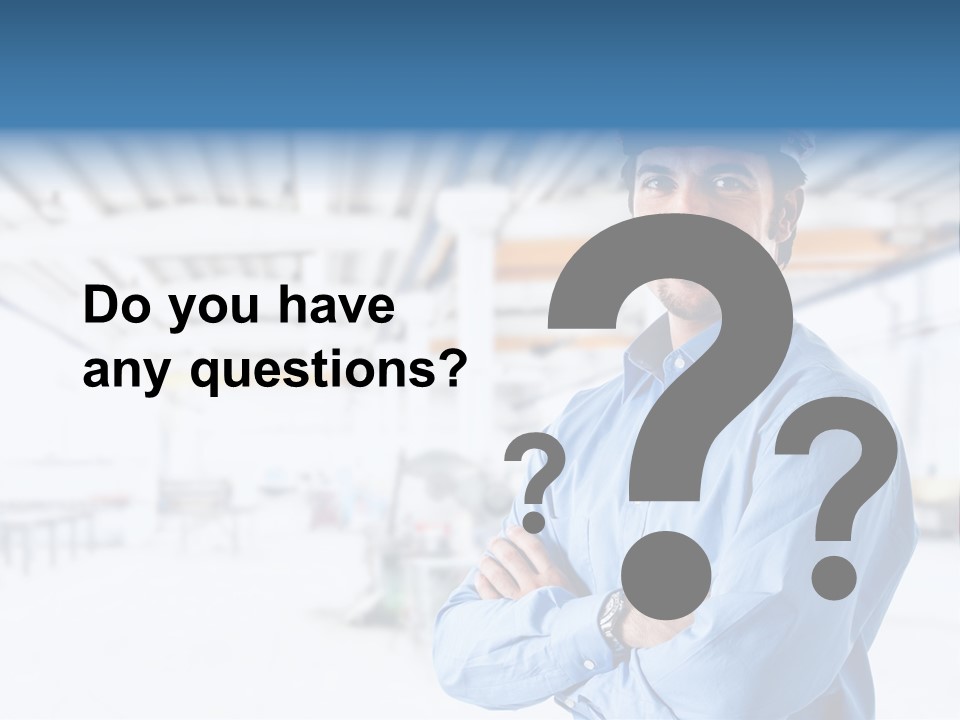 Helmet Man Building PowerPoint Template