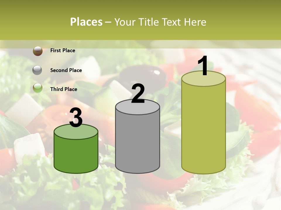 Plate Salad Greek Olives PowerPoint Template