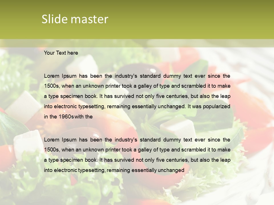 Plate Salad Greek Olives PowerPoint Template