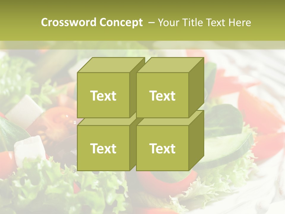 Plate Salad Greek Olives PowerPoint Template