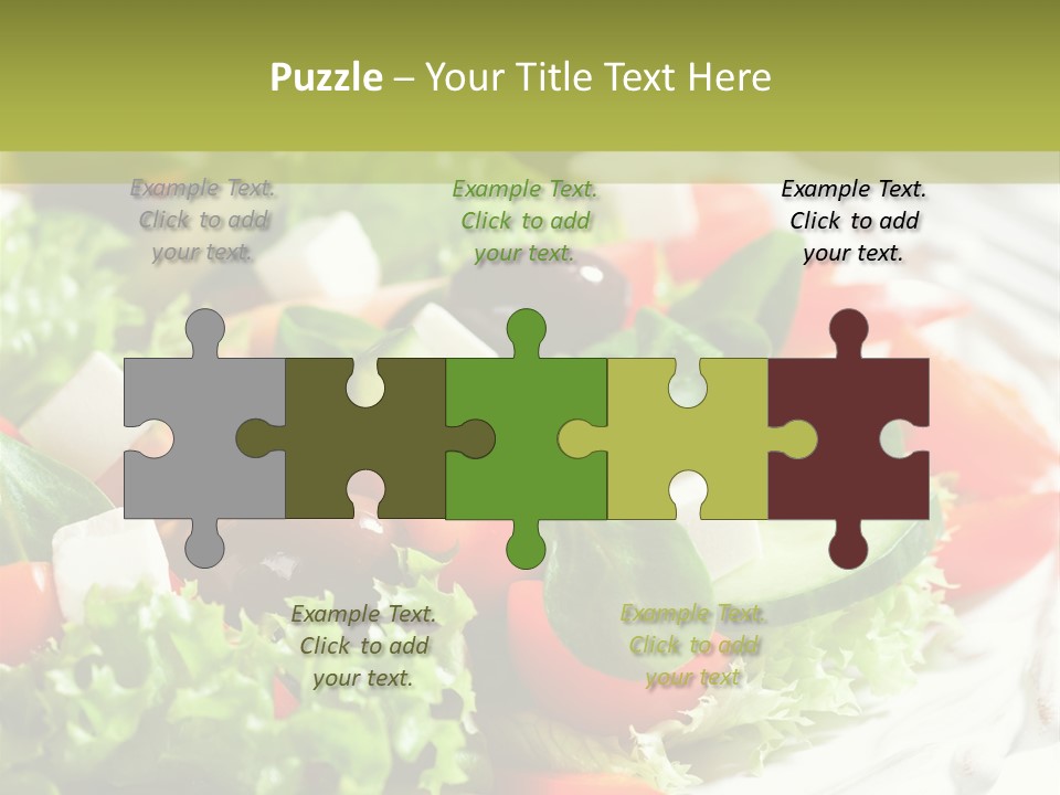 Plate Salad Greek Olives PowerPoint Template