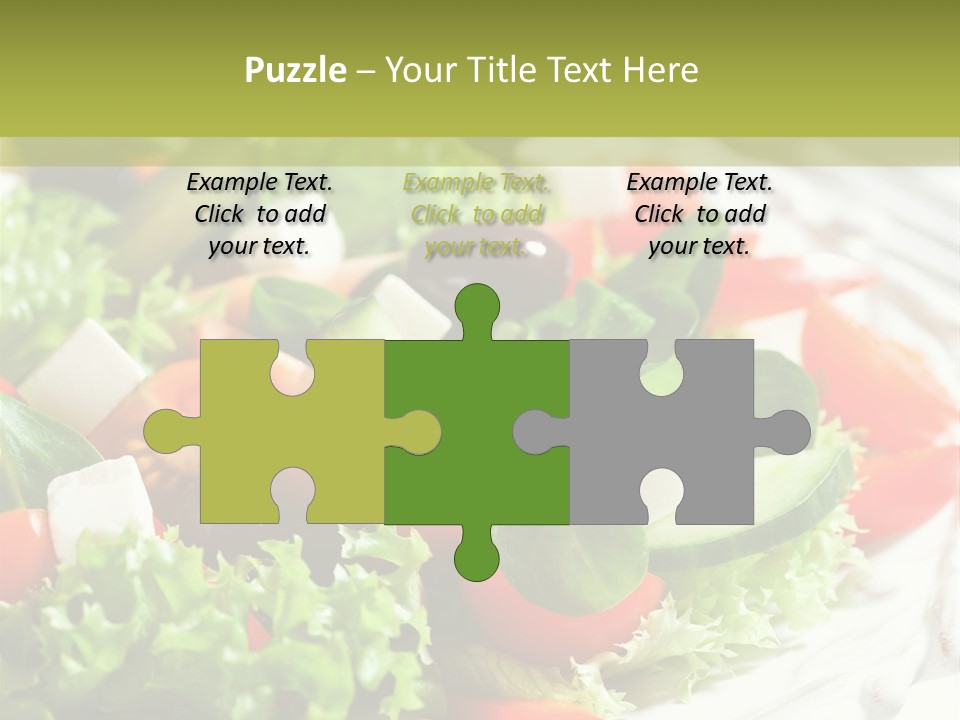 Plate Salad Greek Olives PowerPoint Template