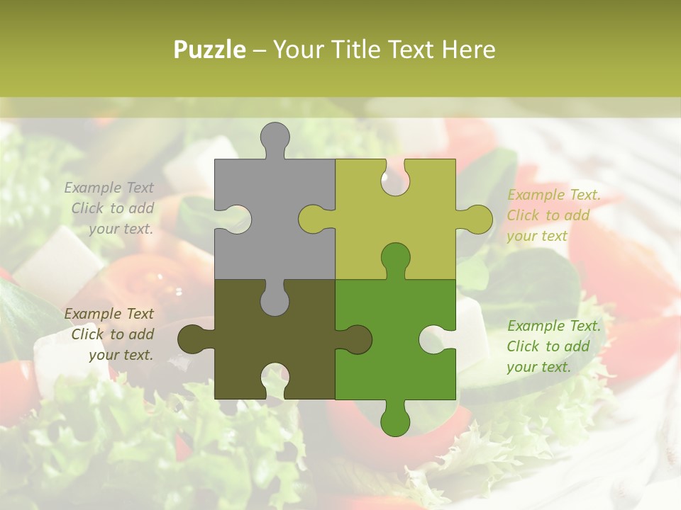 Plate Salad Greek Olives PowerPoint Template