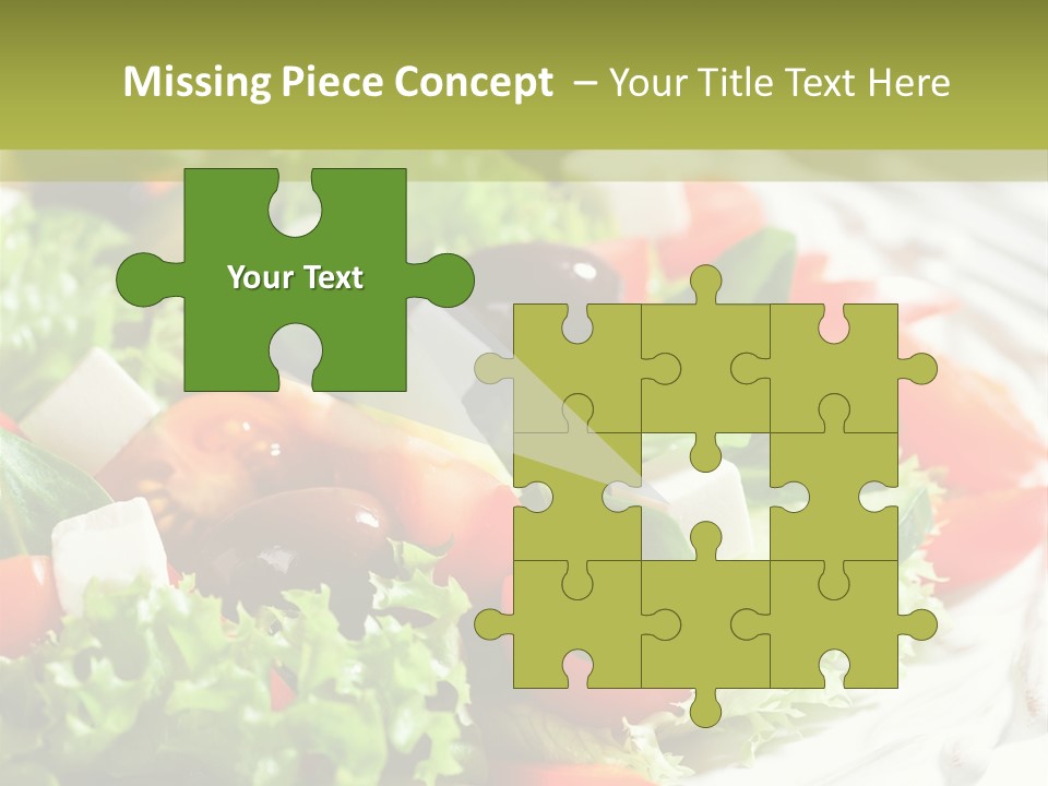 Plate Salad Greek Olives PowerPoint Template