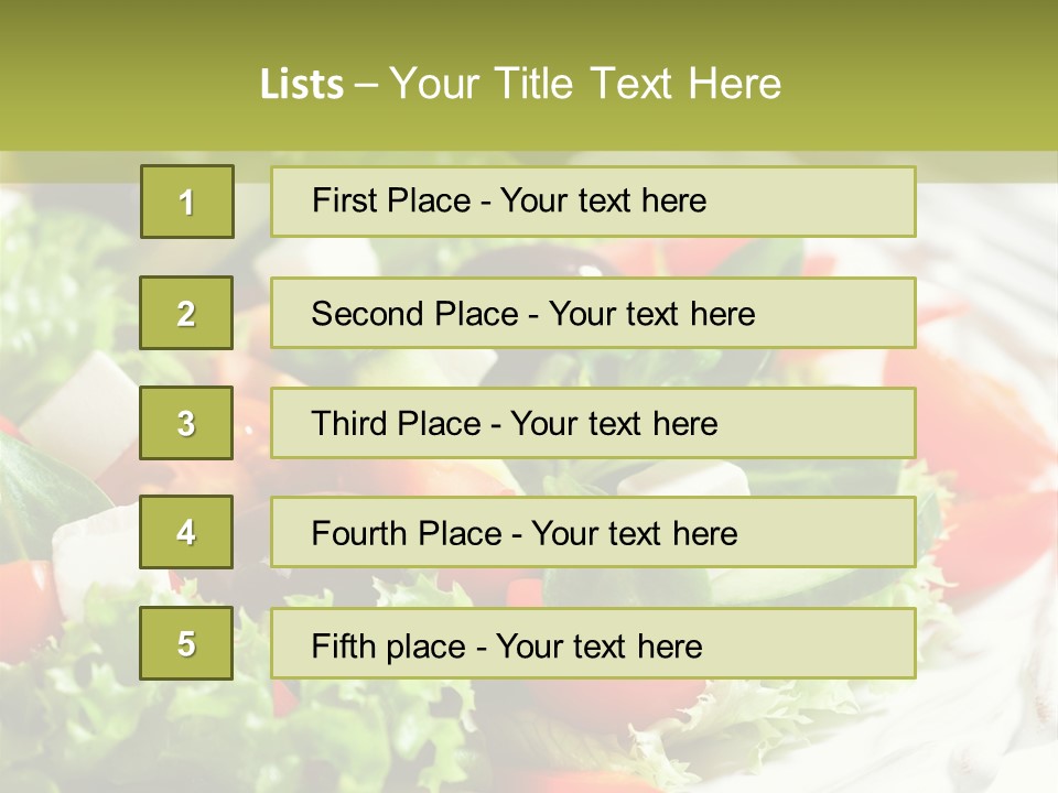 Plate Salad Greek Olives PowerPoint Template