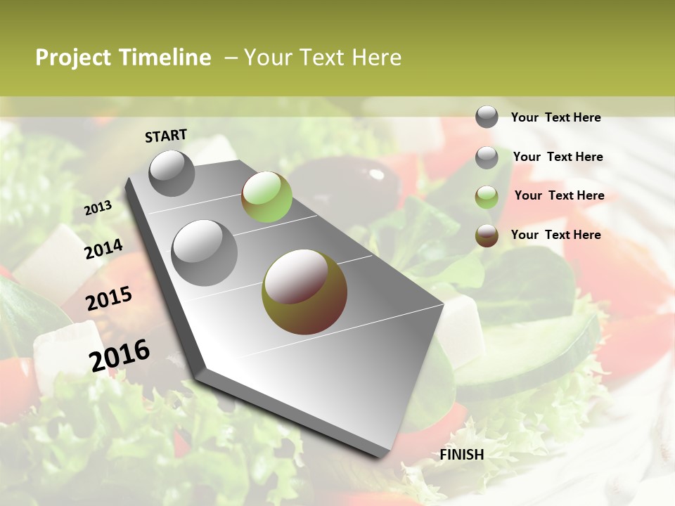 Plate Salad Greek Olives PowerPoint Template