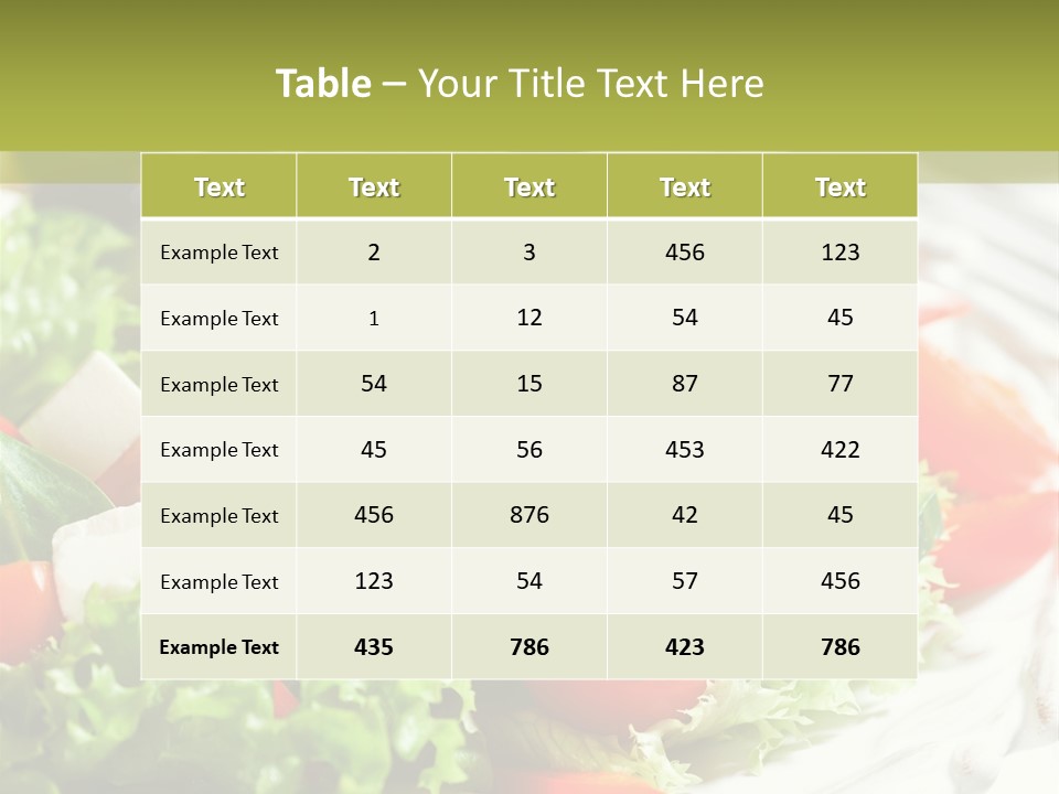 Plate Salad Greek Olives PowerPoint Template