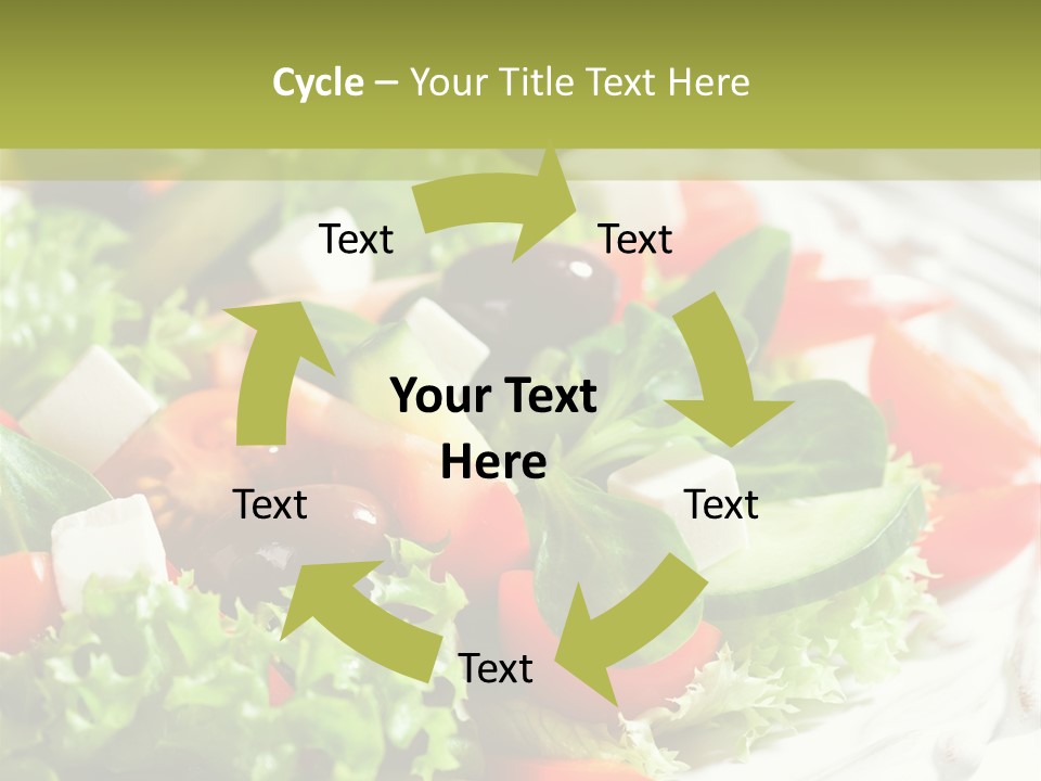 Plate Salad Greek Olives PowerPoint Template