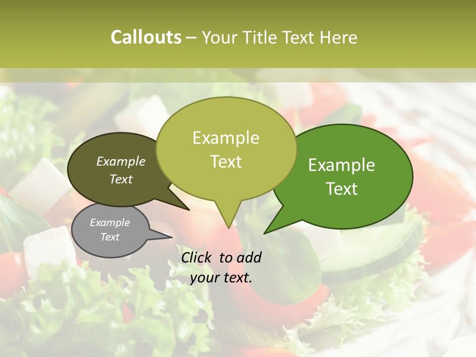 Plate Salad Greek Olives PowerPoint Template