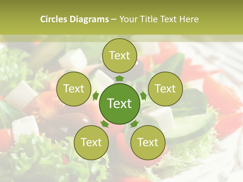 Plate Salad Greek Olives PowerPoint Template