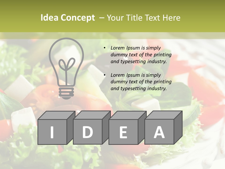 Plate Salad Greek Olives PowerPoint Template