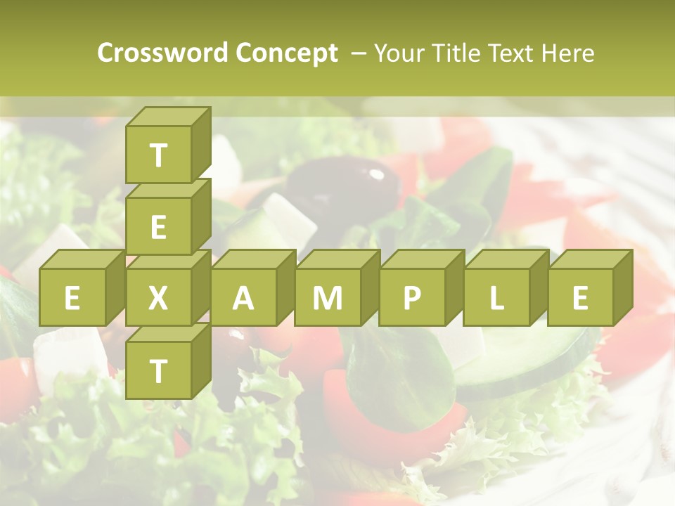 Plate Salad Greek Olives PowerPoint Template