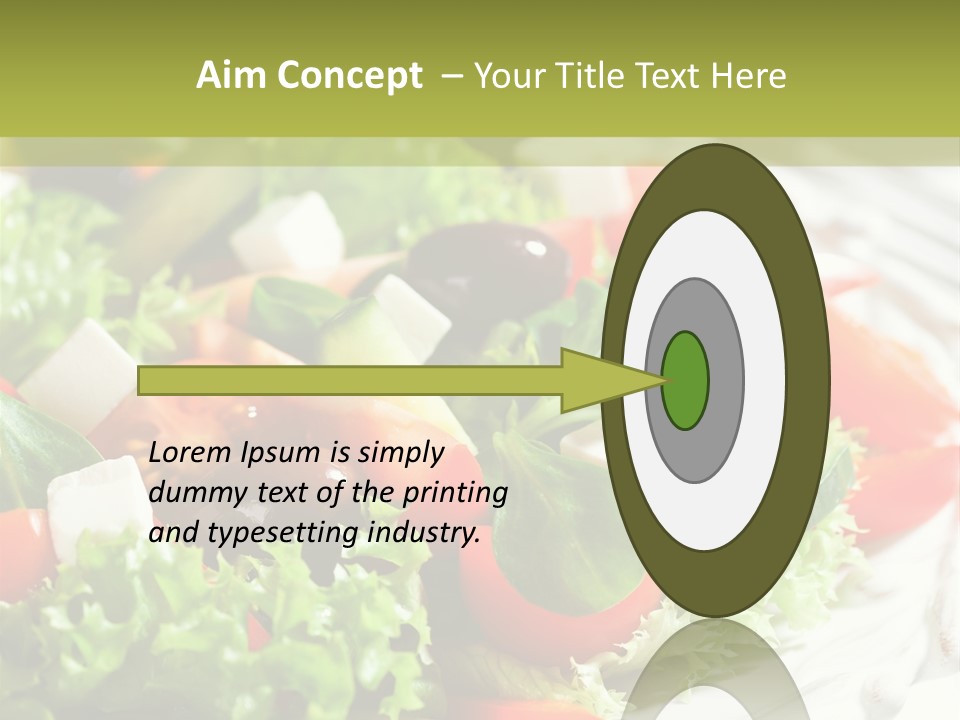 Plate Salad Greek Olives PowerPoint Template