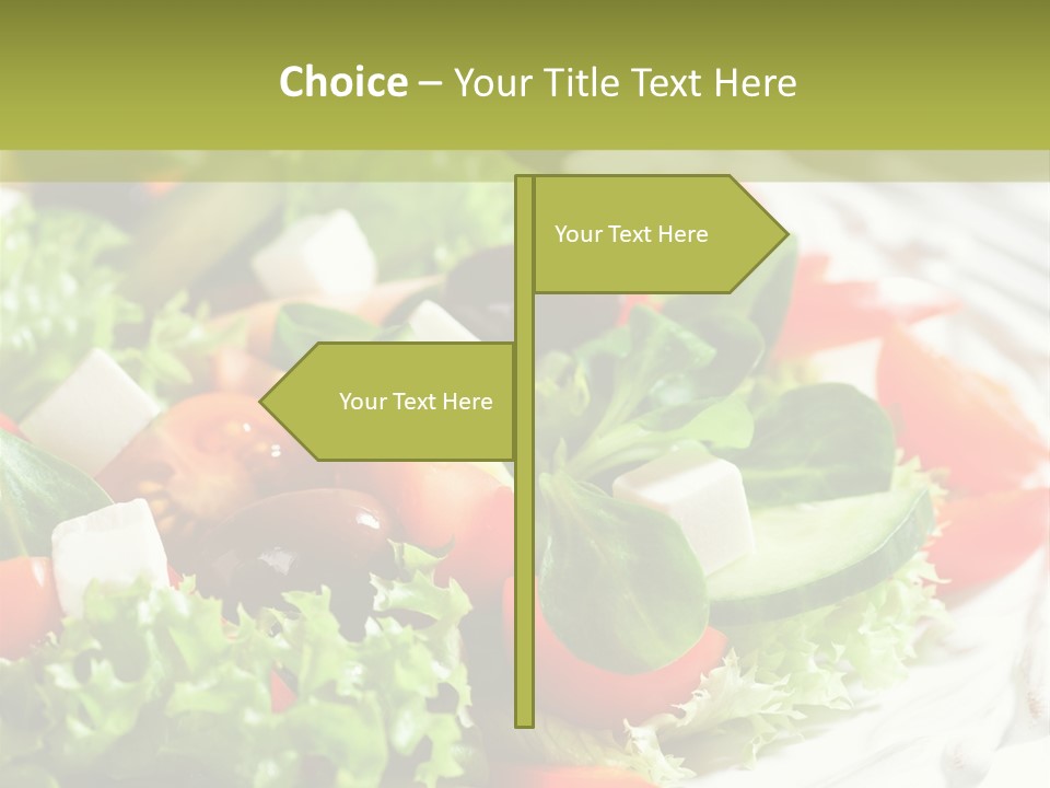 Plate Salad Greek Olives PowerPoint Template