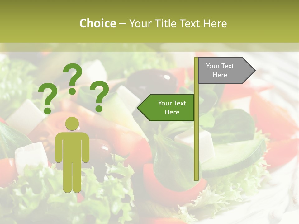 Plate Salad Greek Olives PowerPoint Template