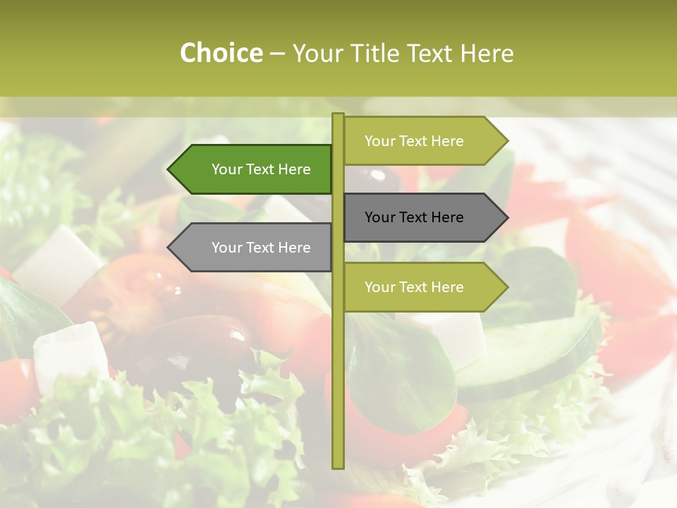 Plate Salad Greek Olives PowerPoint Template