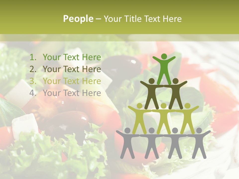 Plate Salad Greek Olives PowerPoint Template