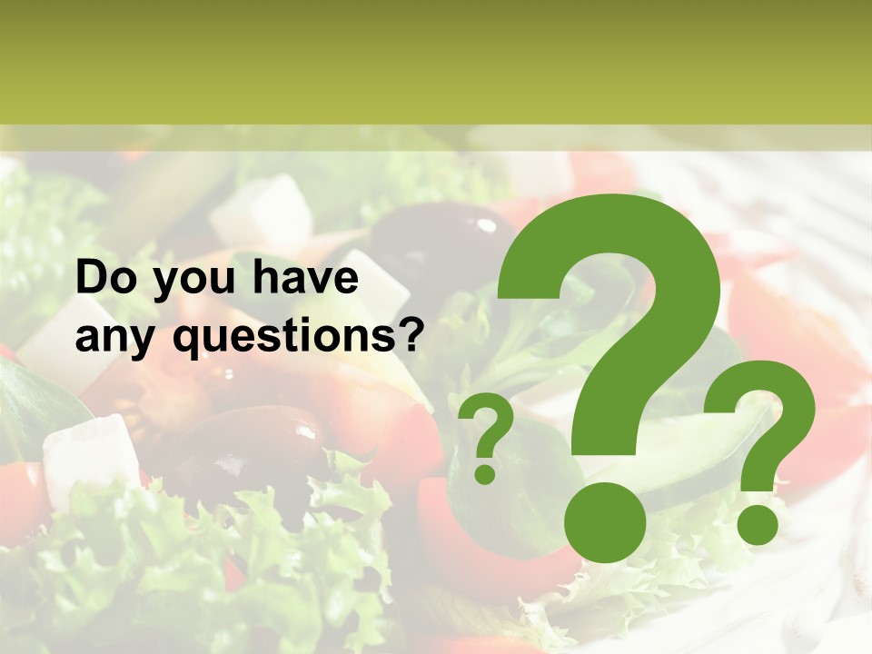 Plate Salad Greek Olives PowerPoint Template