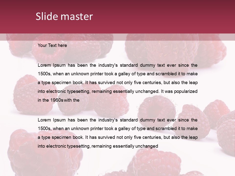 Drops Vegetarian Raspberry PowerPoint Template