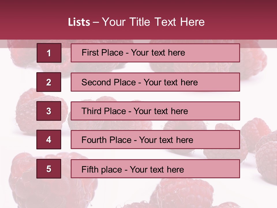 Drops Vegetarian Raspberry PowerPoint Template