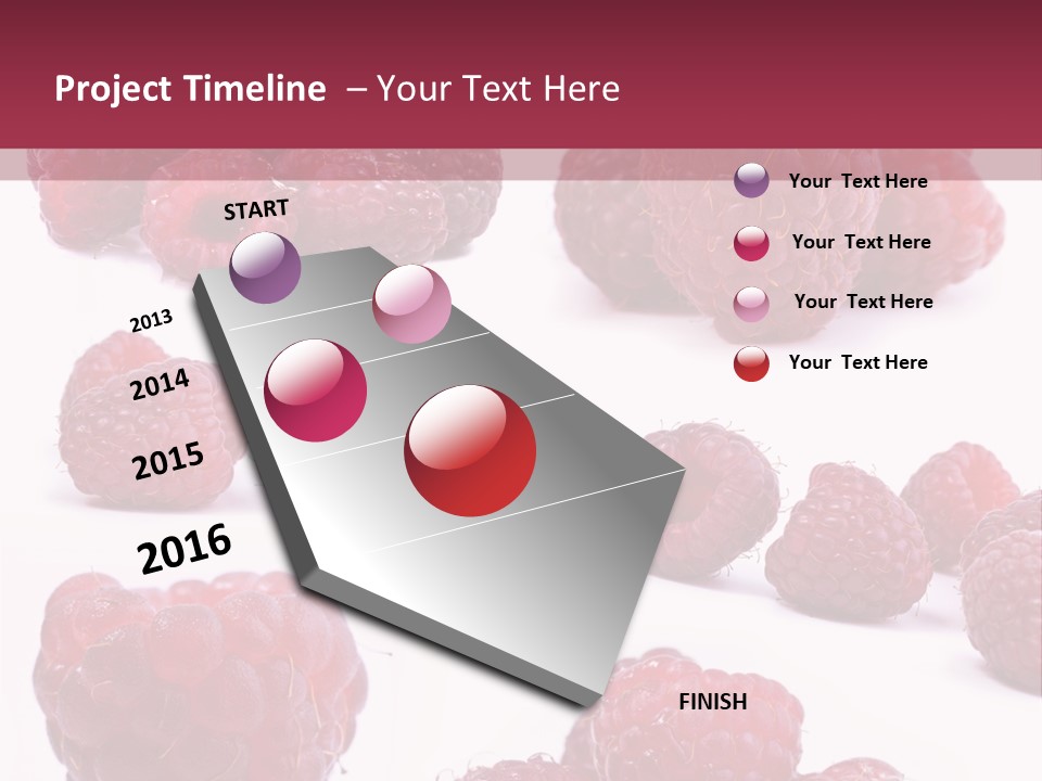 Drops Vegetarian Raspberry PowerPoint Template