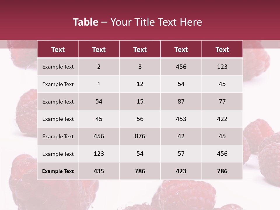 Drops Vegetarian Raspberry PowerPoint Template