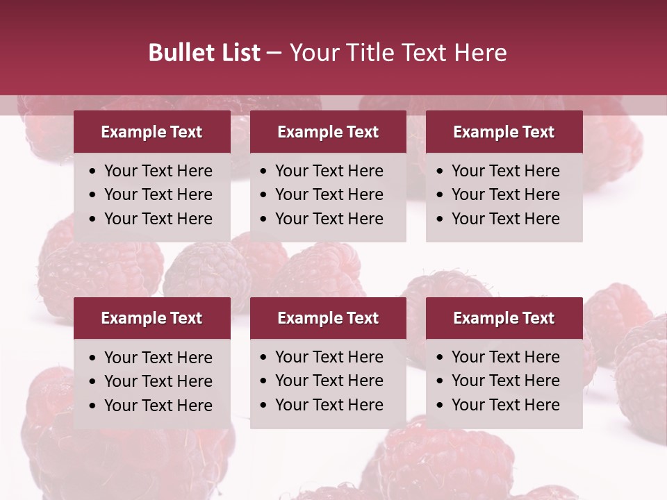 Drops Vegetarian Raspberry PowerPoint Template