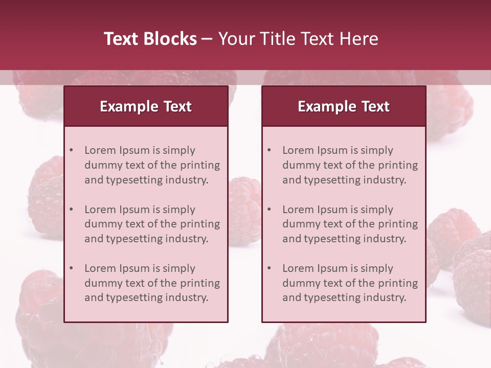 Drops Vegetarian Raspberry PowerPoint Template