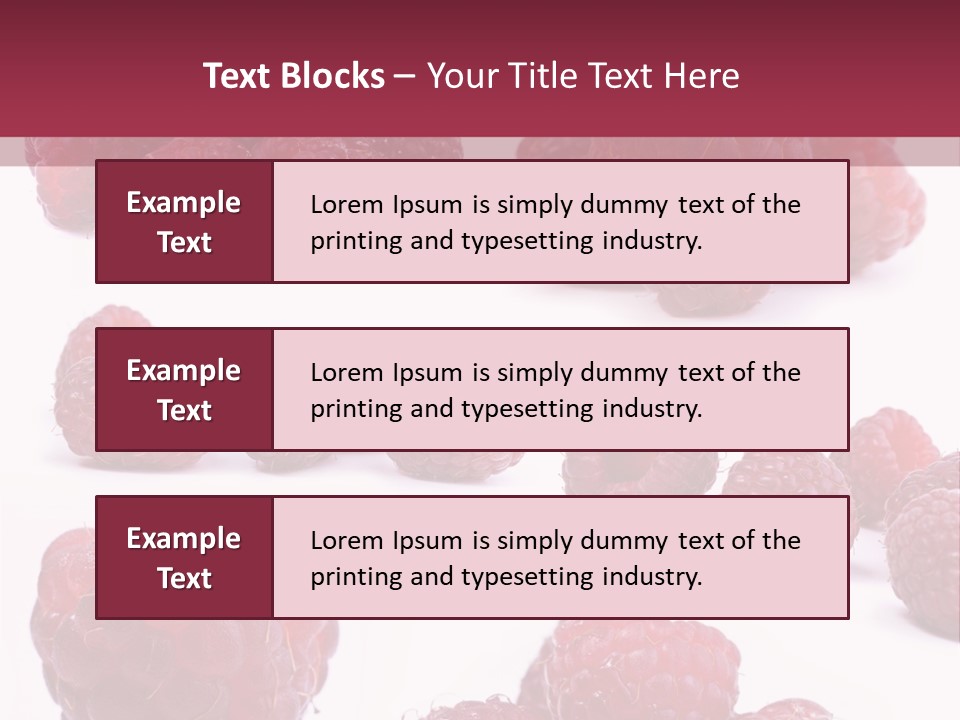 Drops Vegetarian Raspberry PowerPoint Template