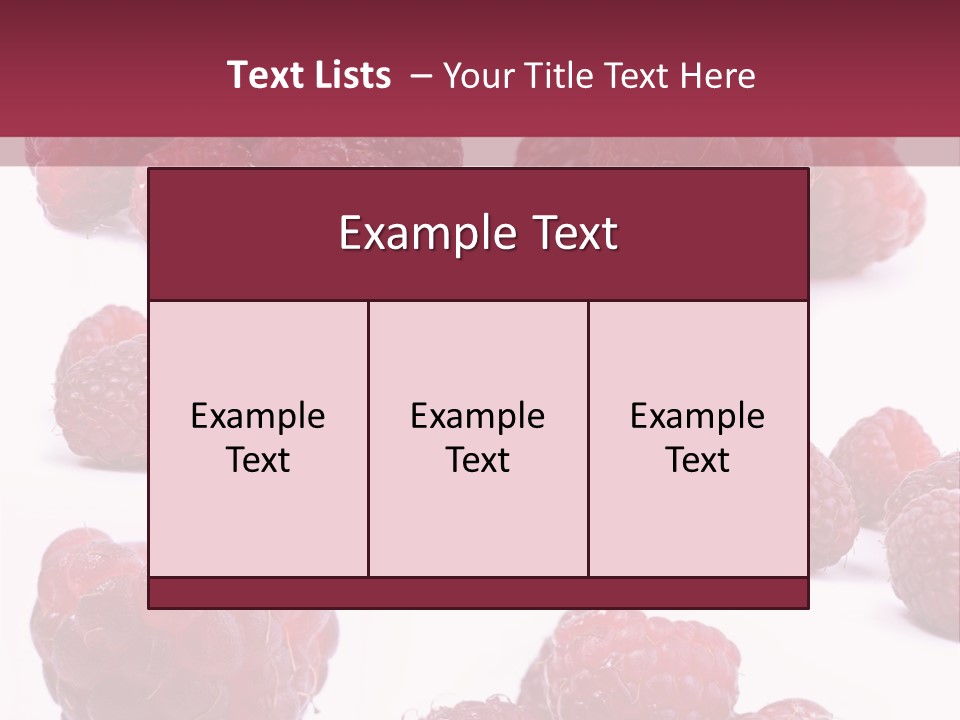 Drops Vegetarian Raspberry PowerPoint Template