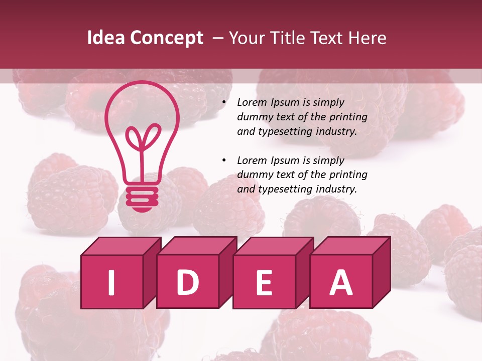 Drops Vegetarian Raspberry PowerPoint Template