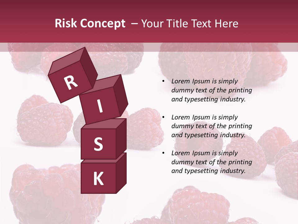 Drops Vegetarian Raspberry PowerPoint Template