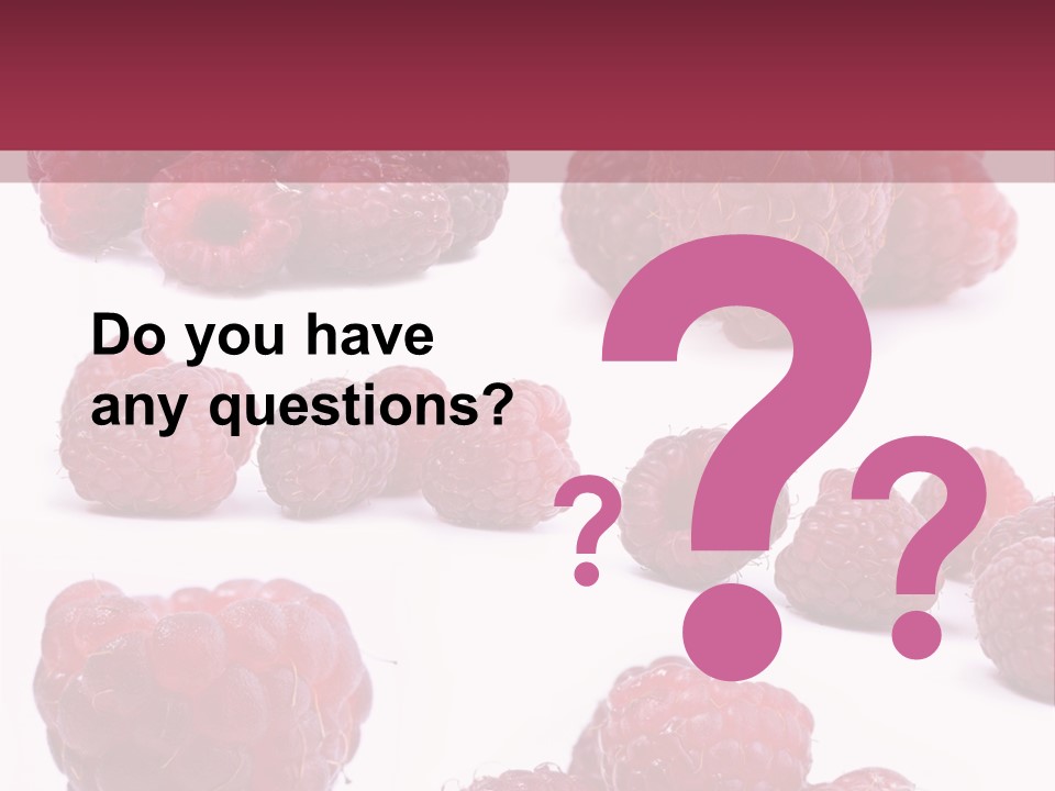 Drops Vegetarian Raspberry PowerPoint Template