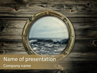 Metallic Aged Porthole PowerPoint Template