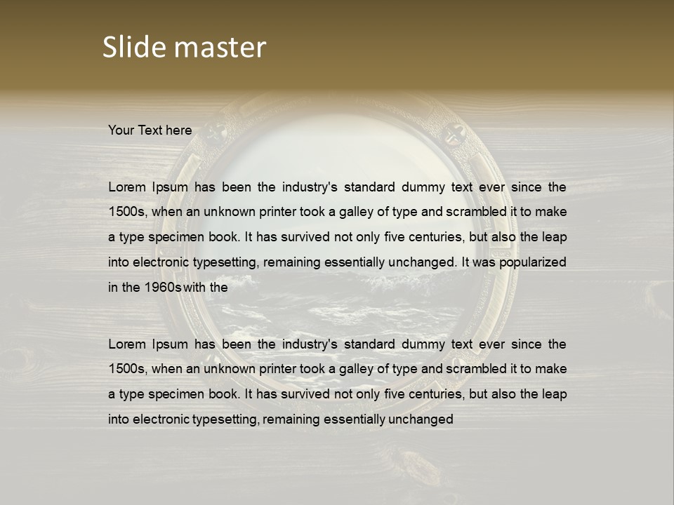 Metallic Aged Porthole PowerPoint Template