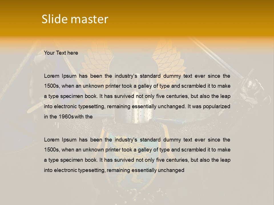 Man Combative Knight PowerPoint Template