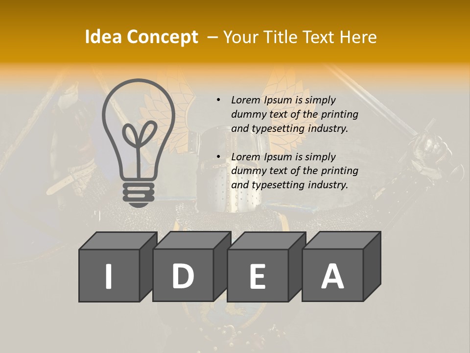 Man Combative Knight PowerPoint Template