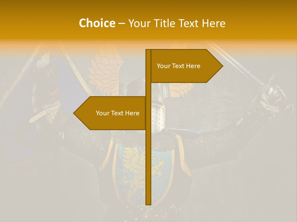 Man Combative Knight PowerPoint Template
