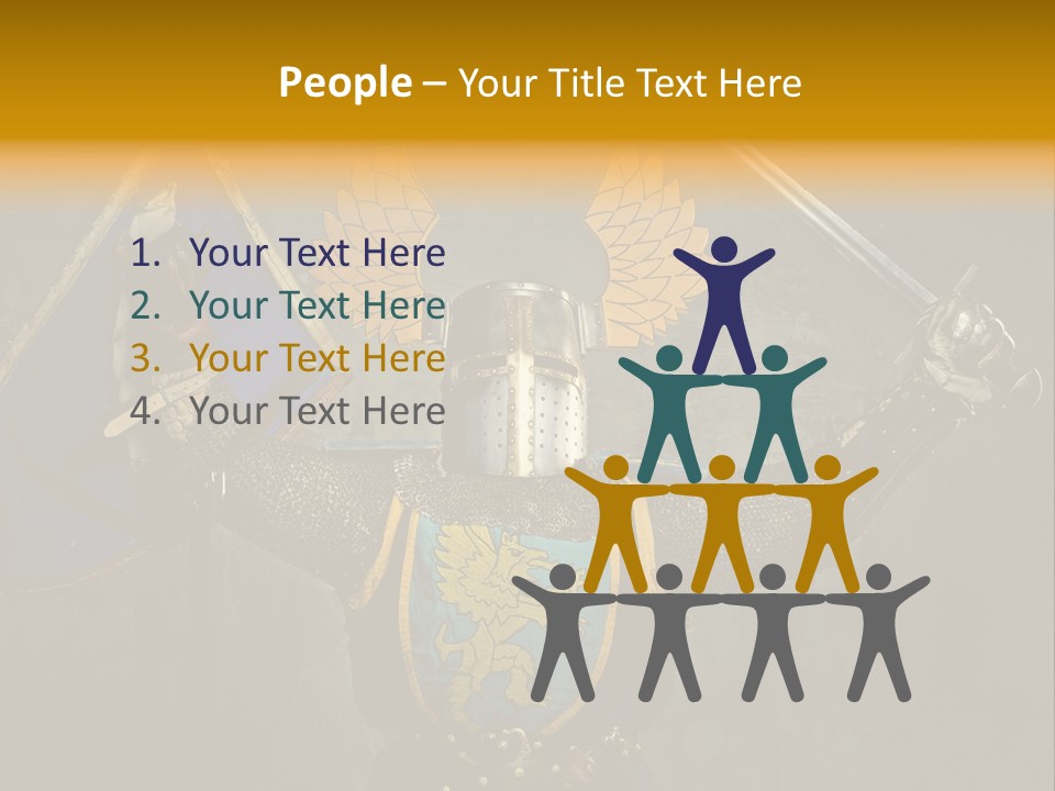 Man Combative Knight PowerPoint Template