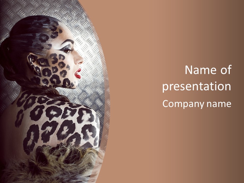 Model Animal Sensuality PowerPoint Template