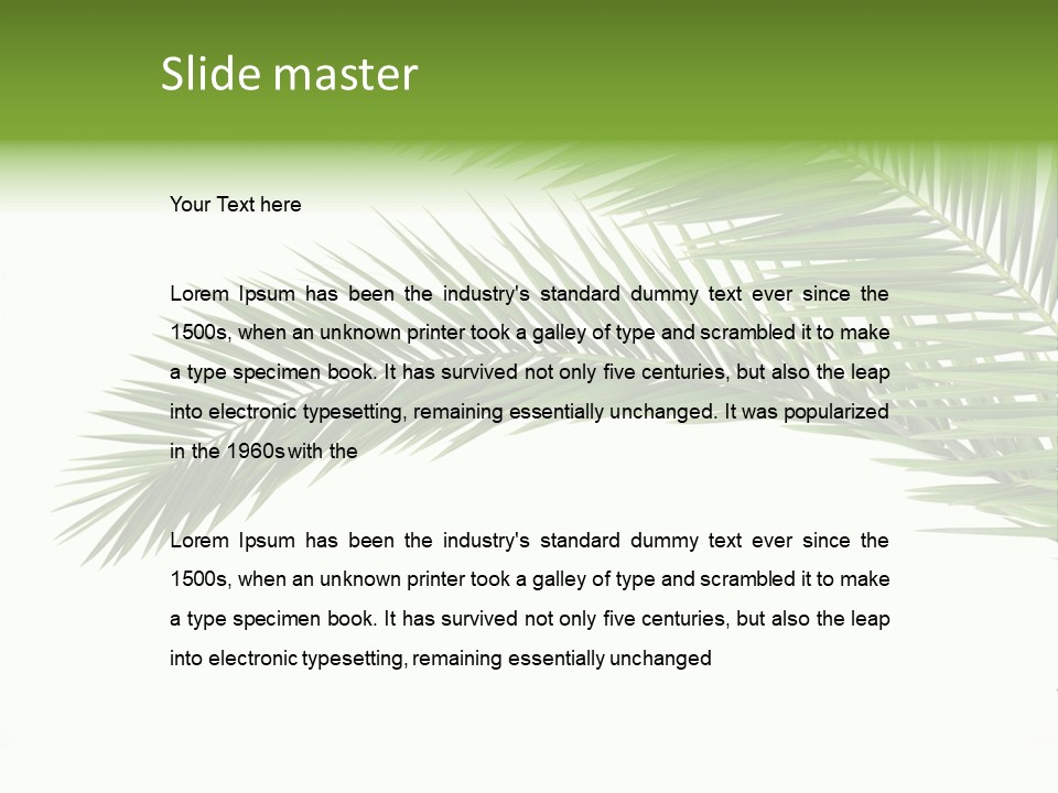 Vein Pattern Cycad PowerPoint Template