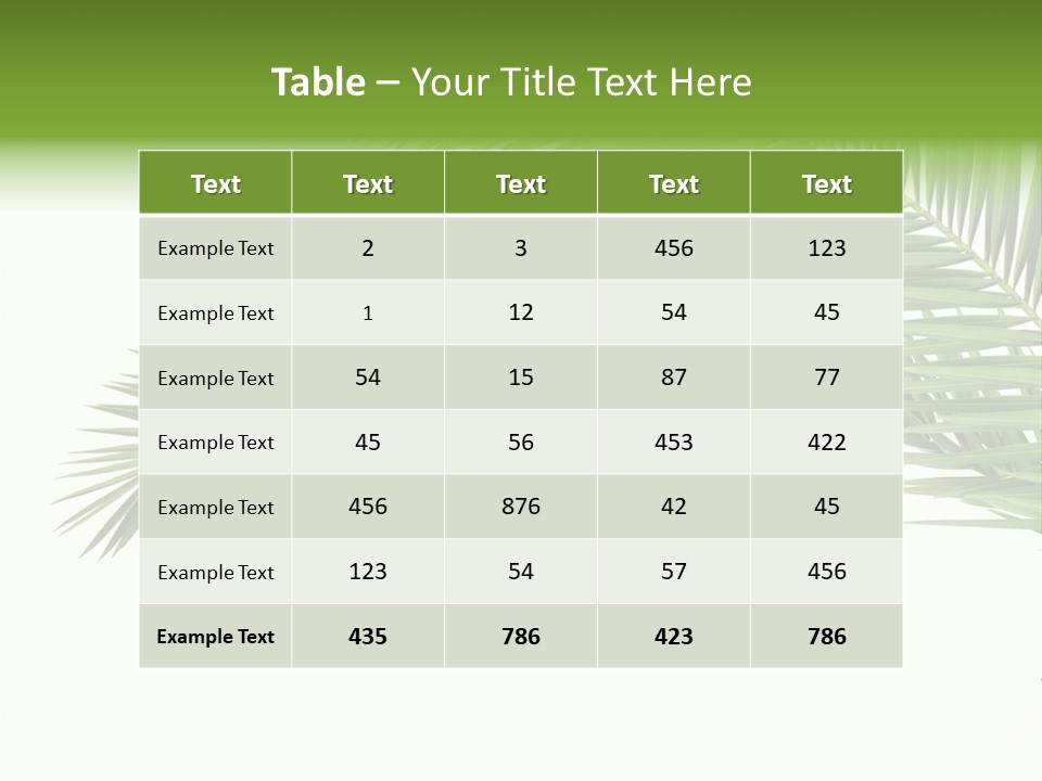 Vein Pattern Cycad PowerPoint Template