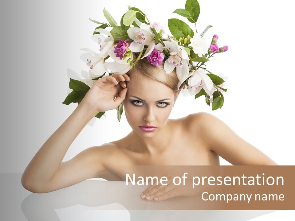 Green Attractive Face PowerPoint Template