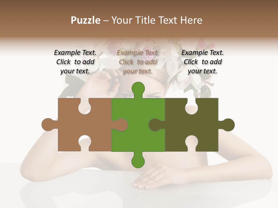 Green Attractive Face PowerPoint Template