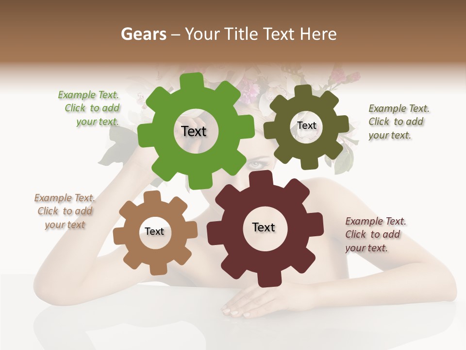 Green Attractive Face PowerPoint Template