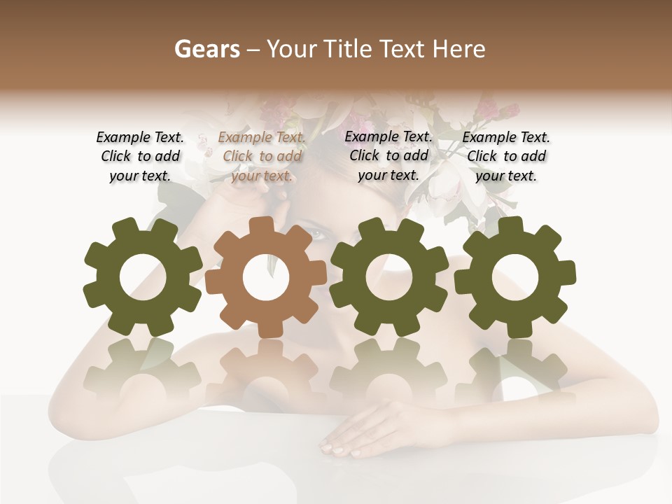 Green Attractive Face PowerPoint Template