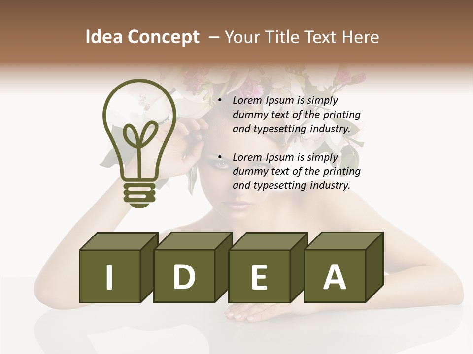 Green Attractive Face PowerPoint Template