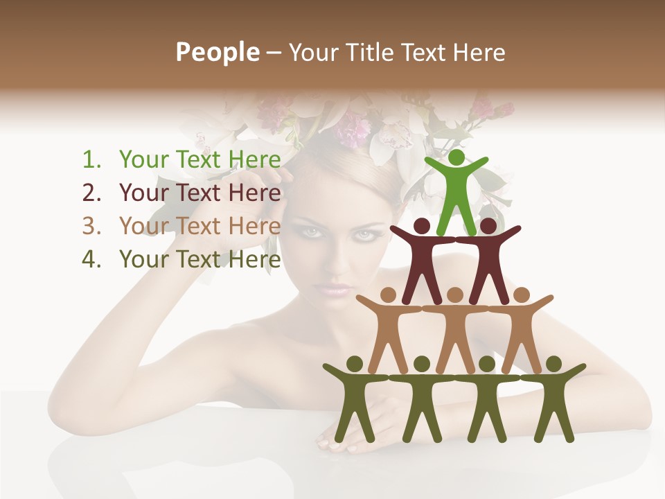 Green Attractive Face PowerPoint Template