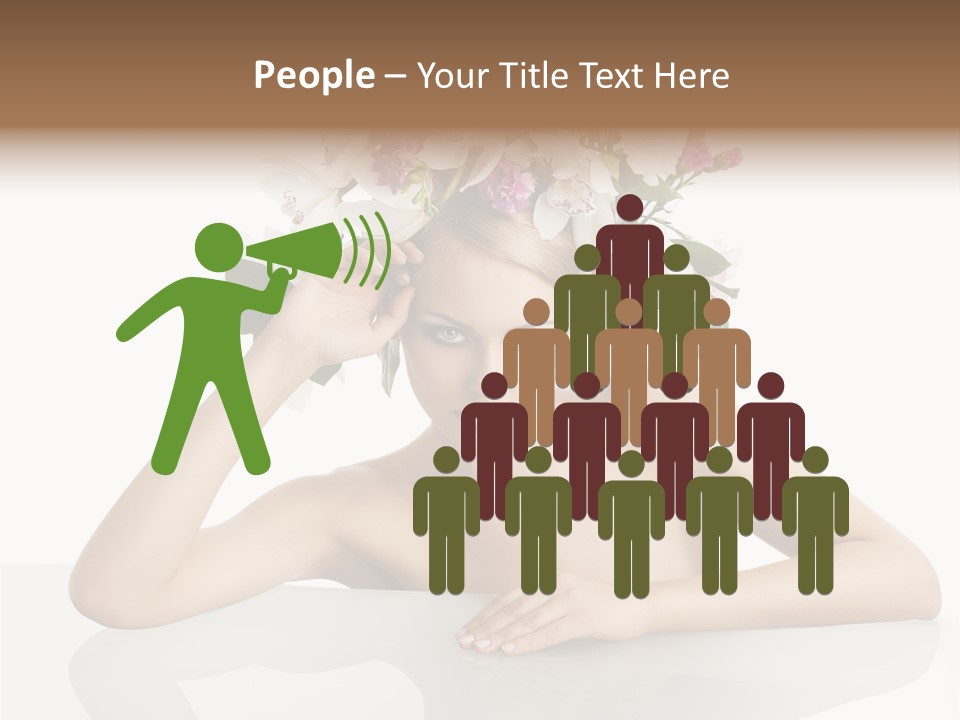 Green Attractive Face PowerPoint Template