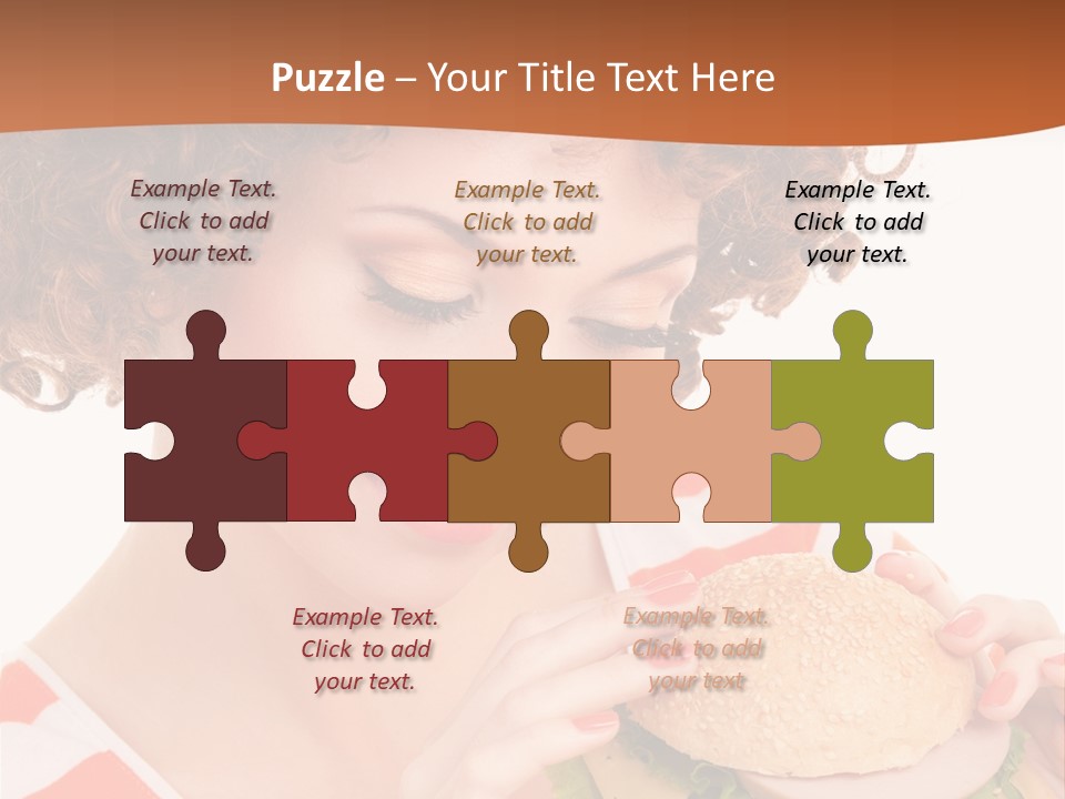 Cute Woman Meal PowerPoint Template